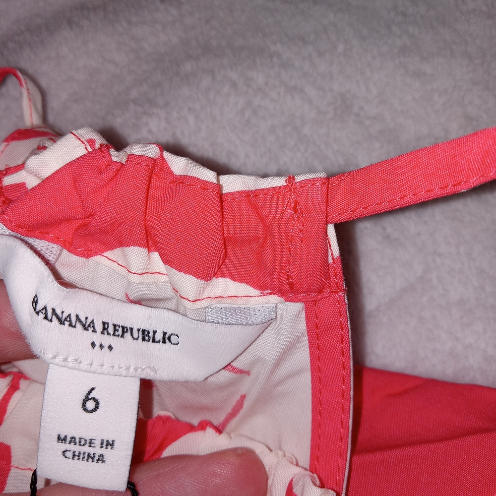 Banana Republic Coral Floral Poplin Halter Midi Dress Size 6 NWT $120 - Picture 13 of 15